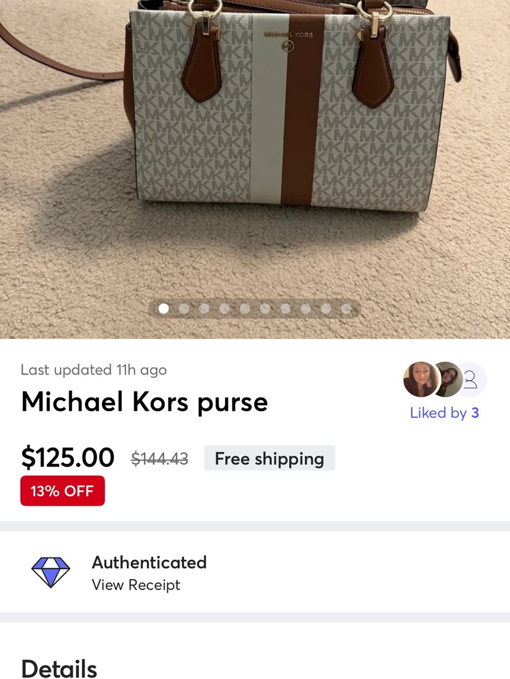 Michael Kors Brown and Cream Women's Bag - Picture 11 of 11